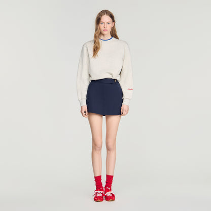 Altheora Striped wool skort Navy Blue