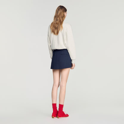 Altheora Striped wool skort Navy Blue