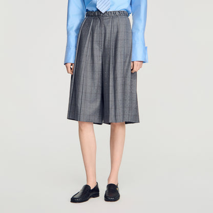Nathan Check wool shorts Dark Grey