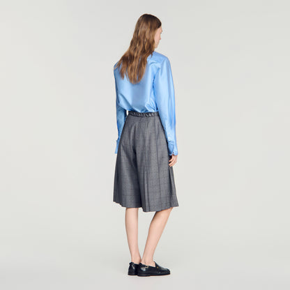 Nathan Check wool shorts Dark Grey