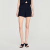 Lavandie High-waisted wool shorts Black