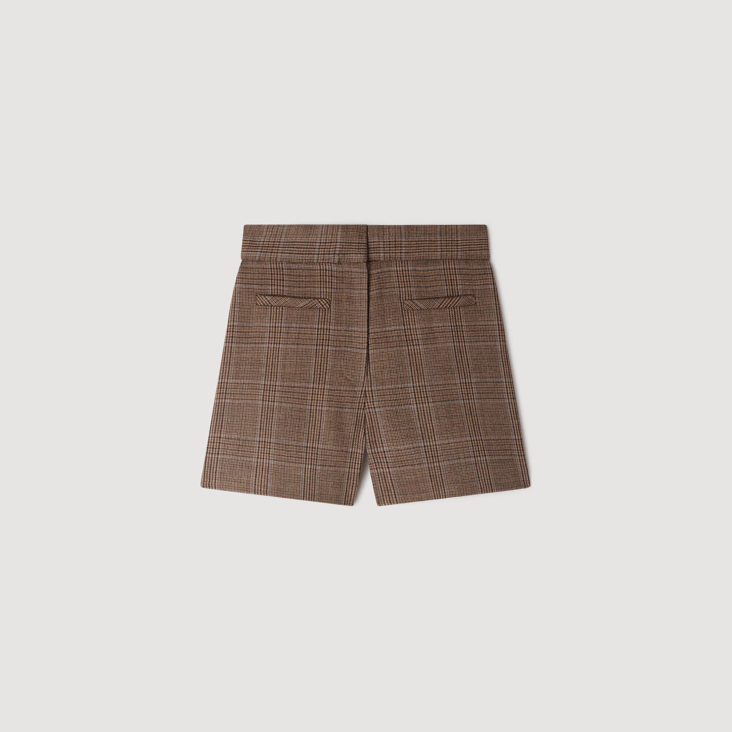 Finn Check wool shorts Taupe