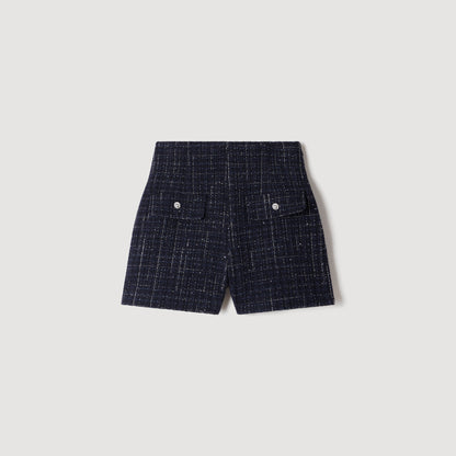 Oliva Decorative tweed shorts Blue