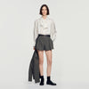Nerina Houndstooth Wool Shorts Grey