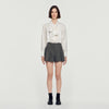 Nerina Houndstooth Wool Shorts Grey