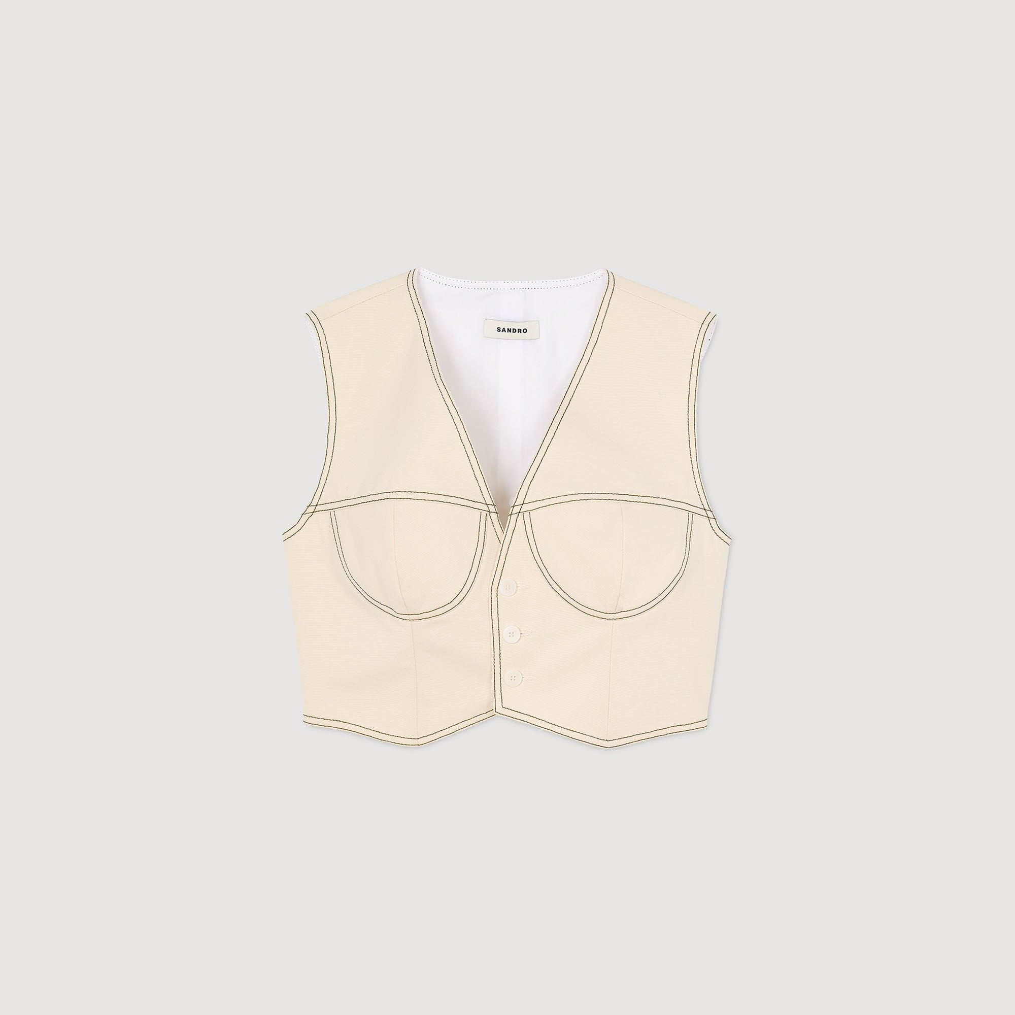 Leonie Denim Cropped Jacket Sand