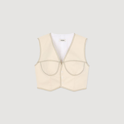 Leonie Denim Cropped Jacket Sand