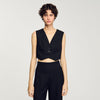 Sequin Cropped Jacket Black