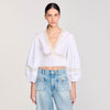 Chichi Poplin Crop Top White