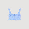 Ombrelle Striped Crop Top Blu / White