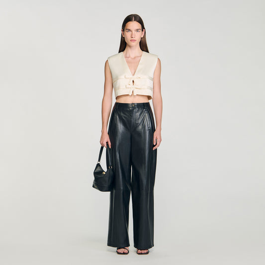Auteuil Satin Crop Top Ecru
