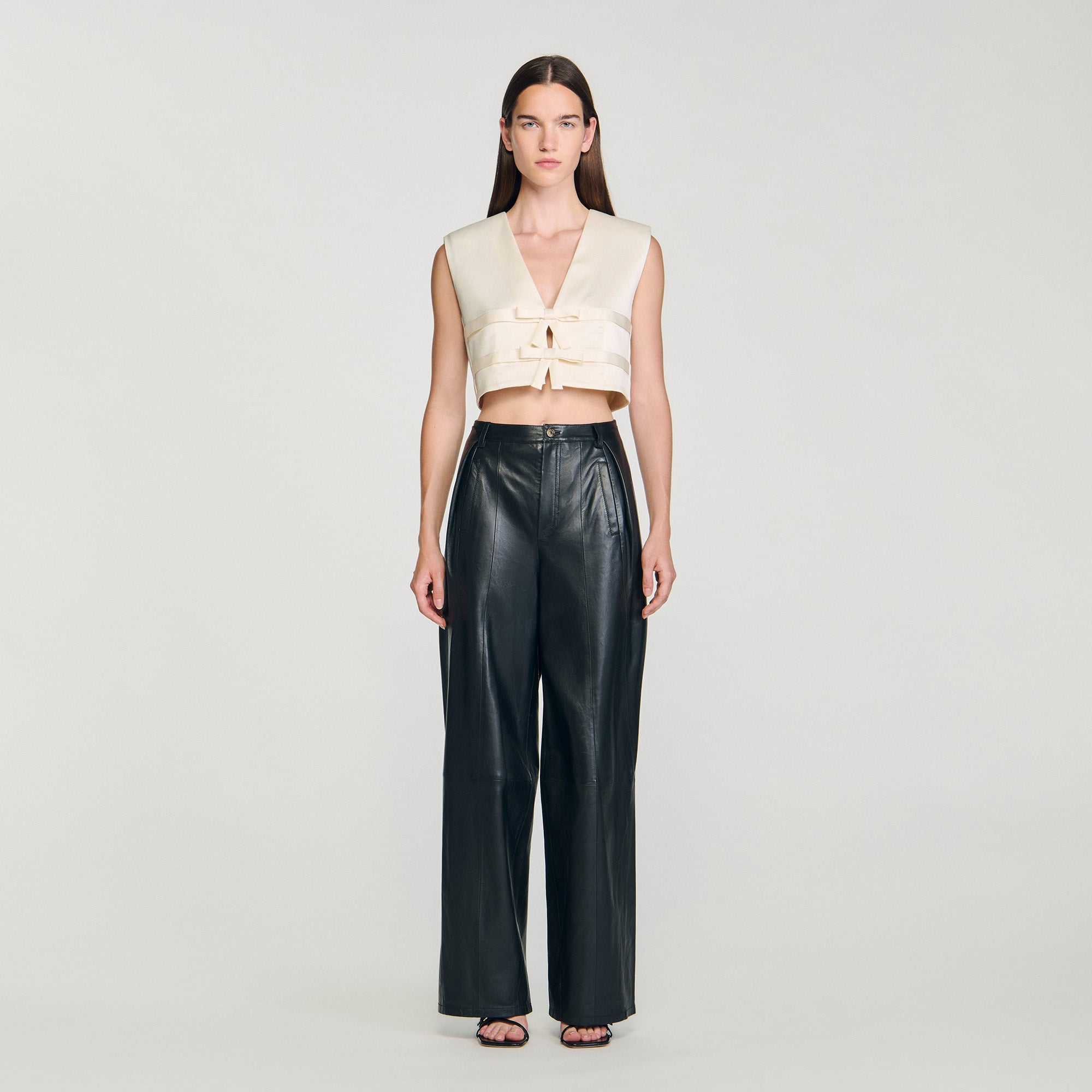 Auteuil Satin Crop Top Ecru