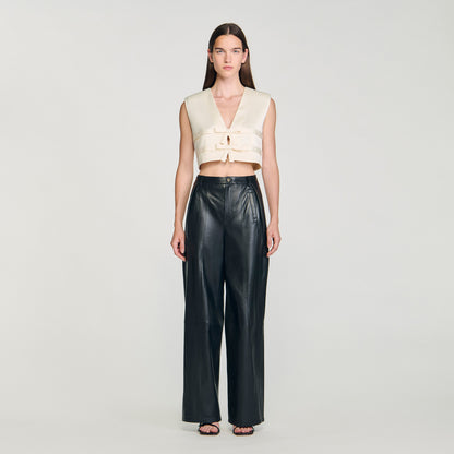 Auteuil Satin Crop Top Ecru