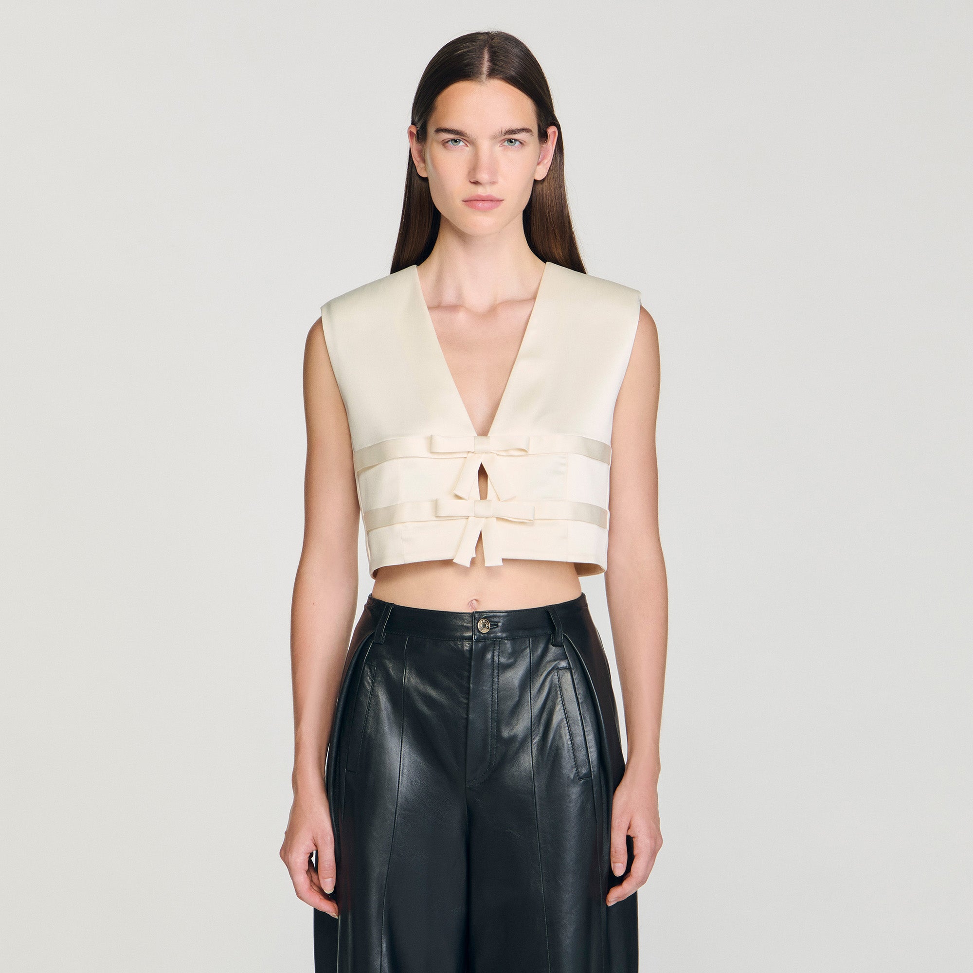 Auteuil Satin Crop Top Ecru