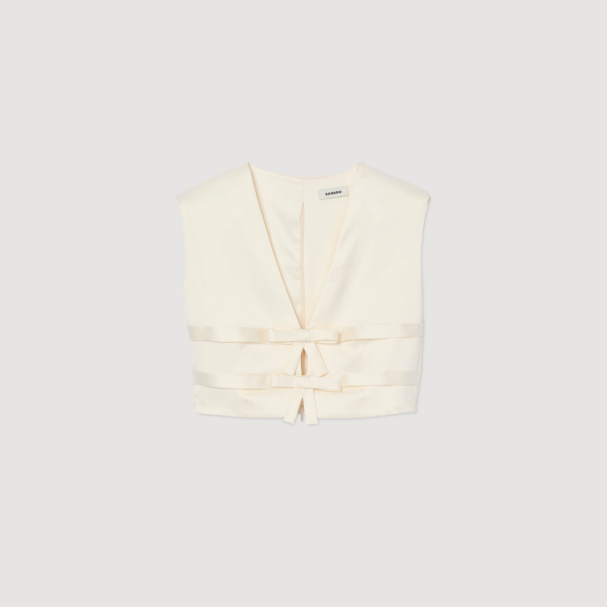 Auteuil Satin Crop Top Ecru