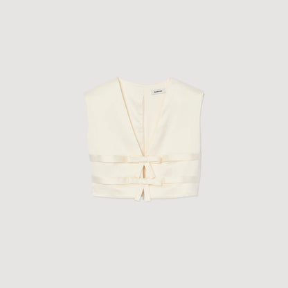 Auteuil Satin Crop Top Ecru