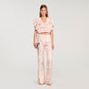 Sydney Floral Print Crop Top Pink / Ecru