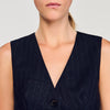 Pernelie Striped Rhinestone Jacket Navy Blue