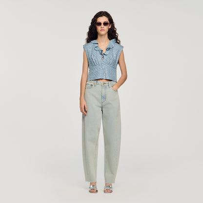 Iseo Sequin Top Blue