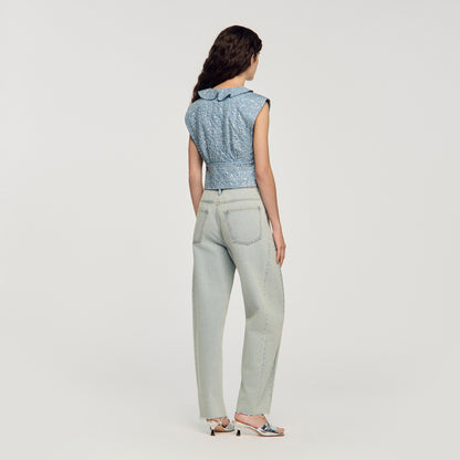 Iseo Sequin Top Blue