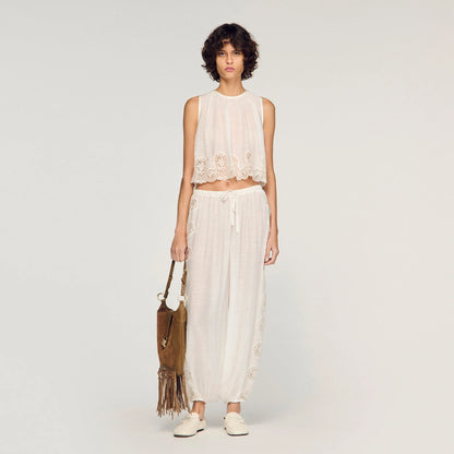 Ayana Crepon Crop Top White