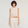 Ayana Crepon Crop Top White