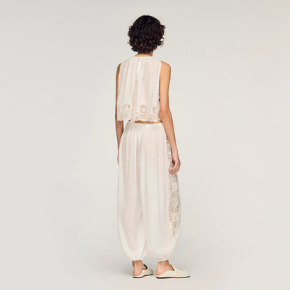 Ayana Crepon Crop Top White