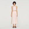 Bruna Cotton Crop Top With Lace Trim Light Pink