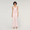 Nathalia Satin Top With Lace Light Pink