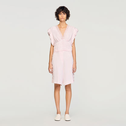 Danna Floral Jacquard Crop Top Pink