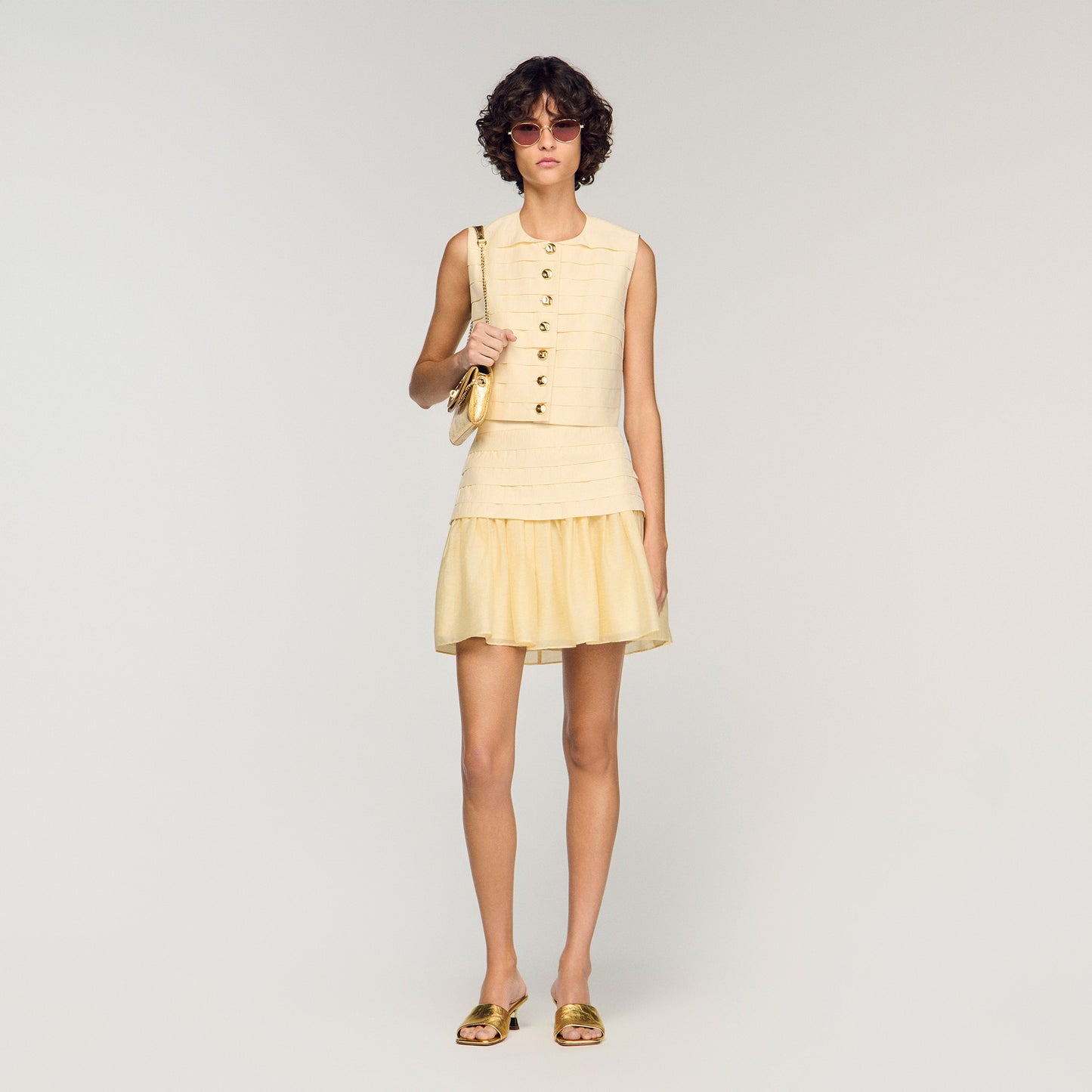 Pleated Crop Top Vanilla