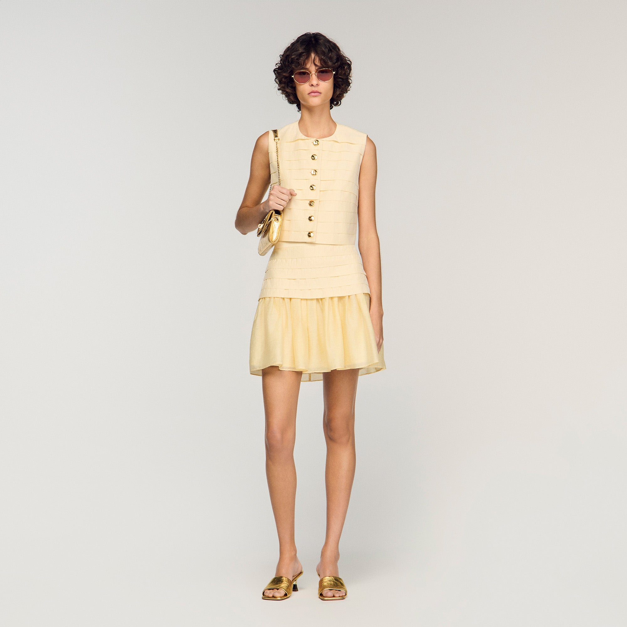 Pleated Crop Top Vanilla