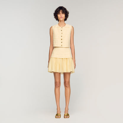 Pleated Crop Top Vanilla