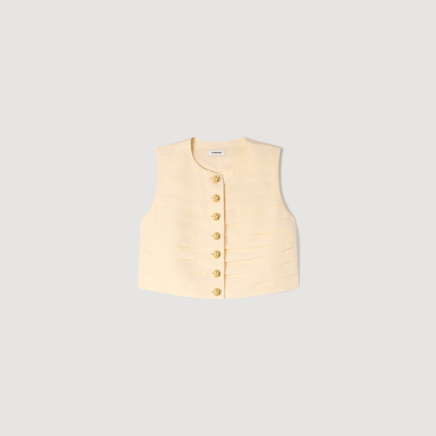 Kinsley Pleated Crop Top Vanilla