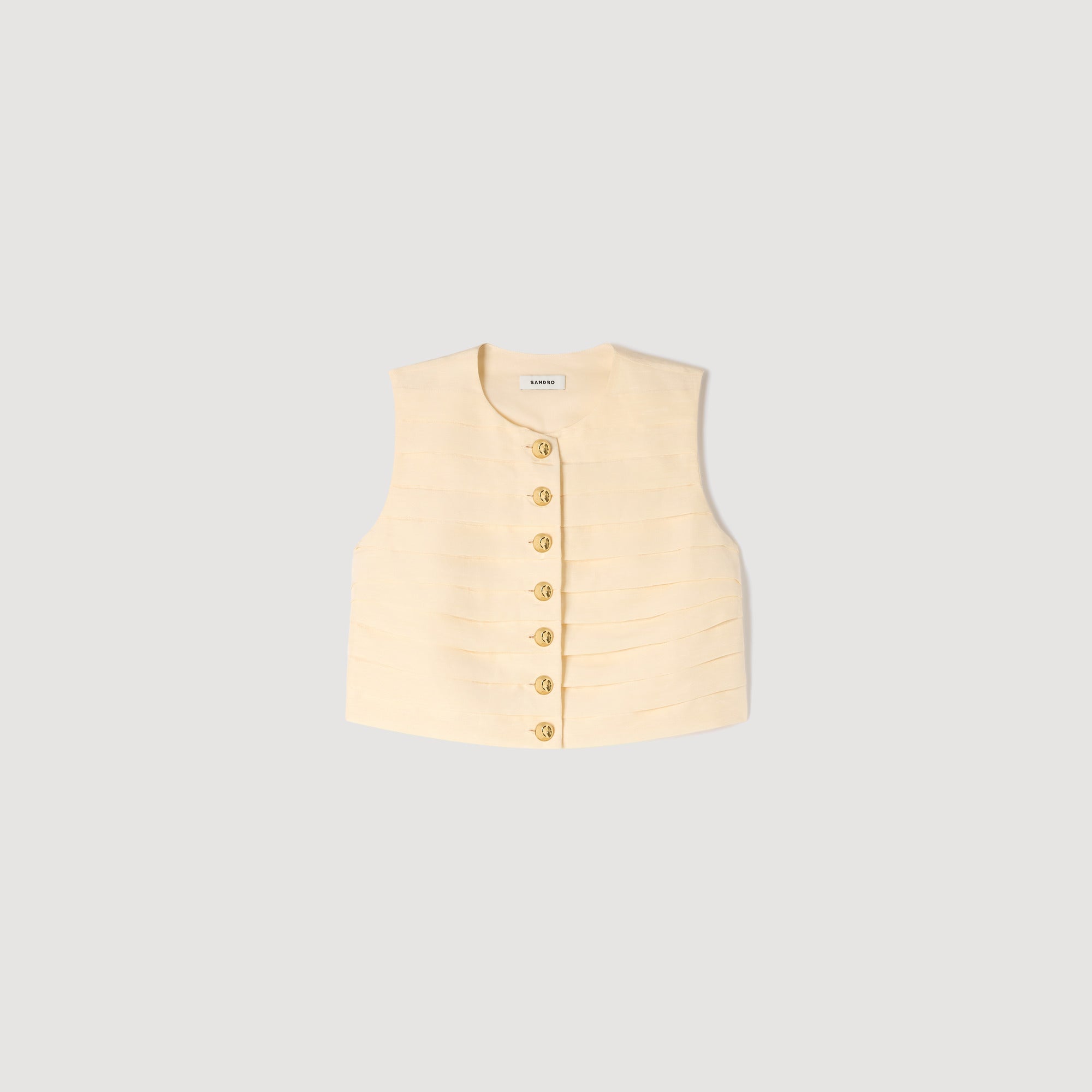 Kinsley Pleated Crop Top Vanilla