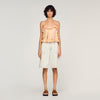 Provencal Flower Print Crop Top Pink / Green