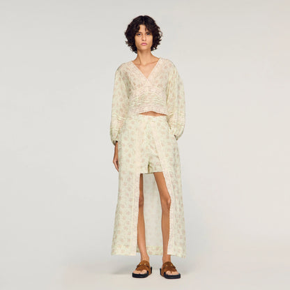 Avina Floral Print Maxi Skort Pink / Green