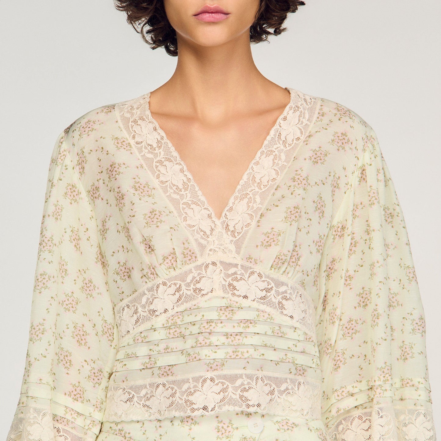 Davina Floral Crop Top Pink / Green