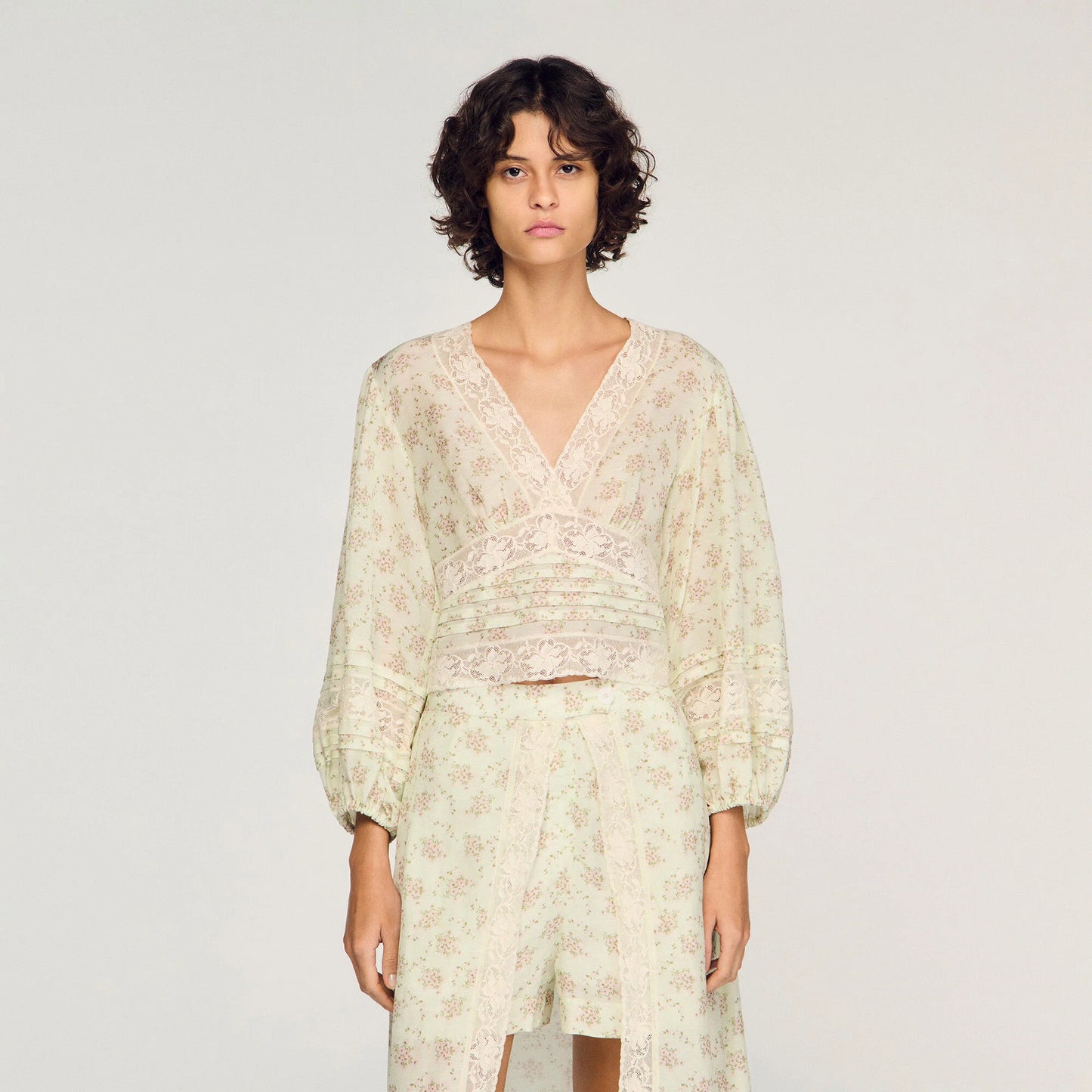 Davina Floral Crop Top Pink / Green
