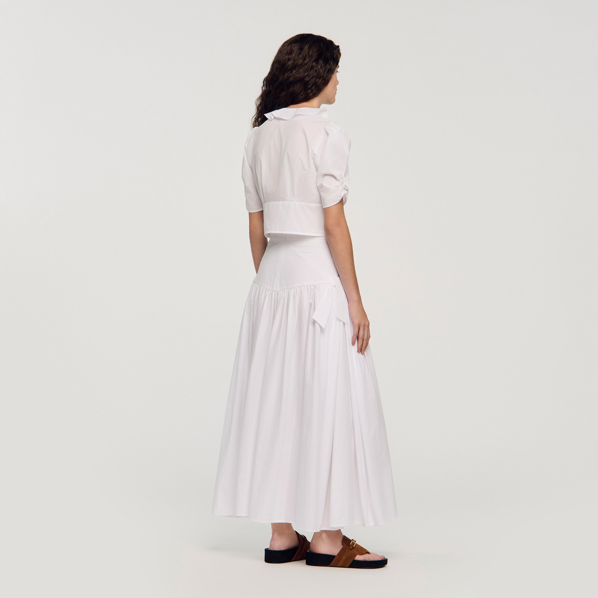 Aleo Ruffled Crop Top WHITE