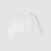 Luana Floral Openwork Crop Top Ecru