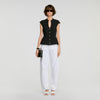 Britty Buttoned peplum top Black