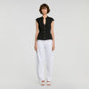 Britty Buttoned peplum top Black