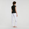 Britty Buttoned peplum top Black