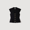 Britty Buttoned peplum top Black