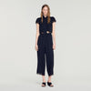 Hannah Paisley jacquard crop top Black