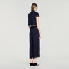Hannah Paisley jacquard crop top Black