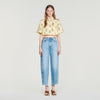 Calaventa Paisley print crop top Light Yellow
