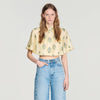 Calaventa Paisley print crop top Light Yellow