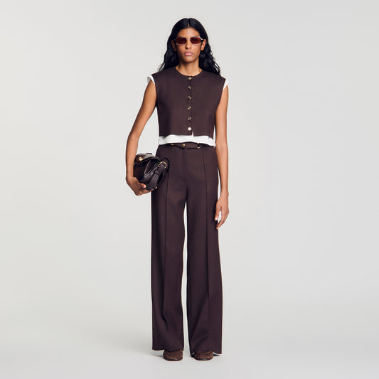 Andrews 2-in-1 wool crop top Light Brown